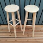 Lot de 2 Tabourets hauts ronds diam 27cm