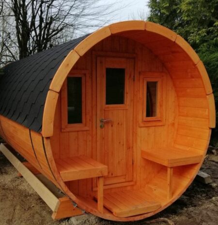 Camping tonneau 3m30 monté terrasse